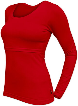 červené tričko na kojenie s dlhým rukávom Kateřina Jožánek