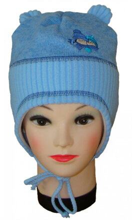 Repal chlapčenská zimná čiapka s uškami V22 modrá