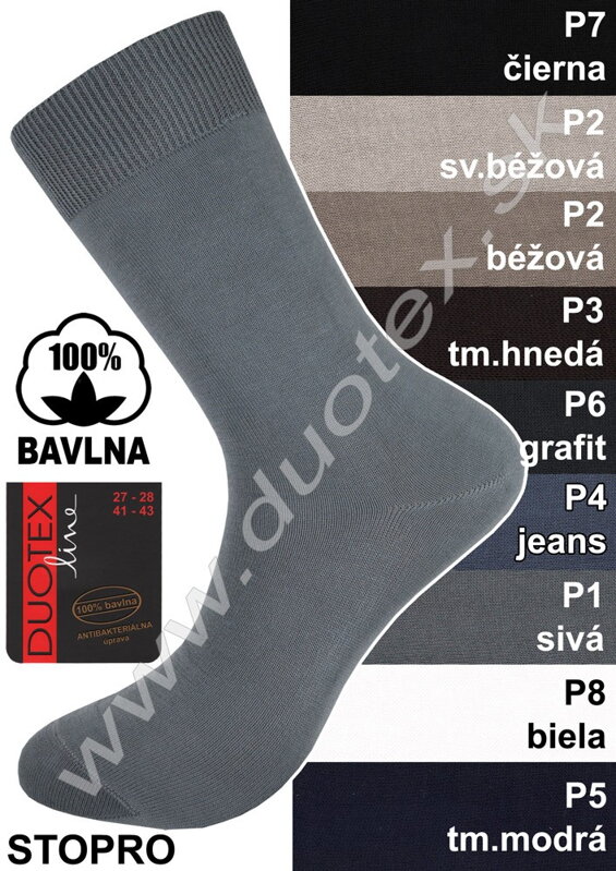 Duotex pánske bavlnené antibakteriálne ponožky Stopro