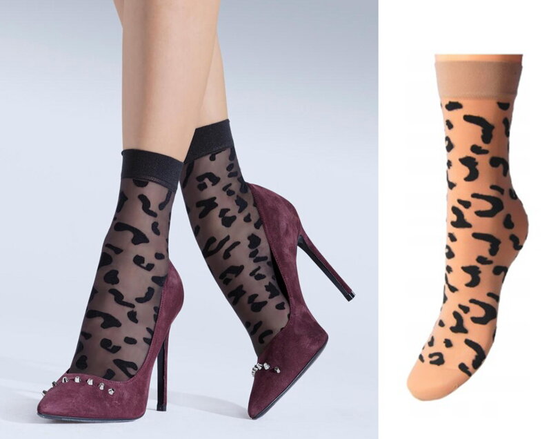 Knittex dámske jemné ponožky so vzorom Animale20