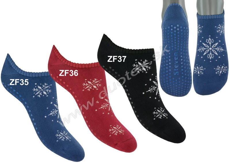 Steven vianočné froté členkové ponožky s ABS 132-35