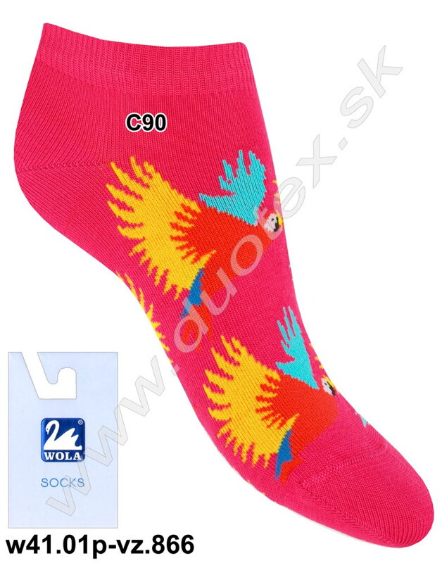 Wola členkové ponožky so vzorom w41.01p-vz.866 ružové