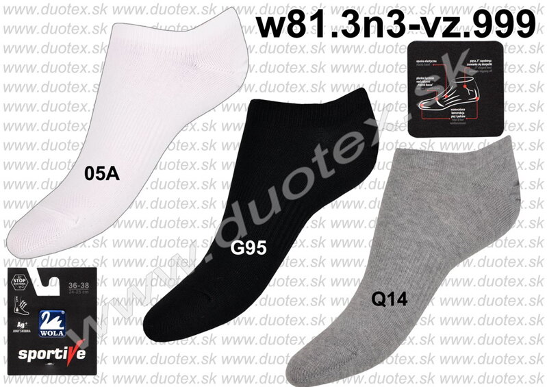 Wola členkové ponožky so striebrom w81.3n3-vz.999