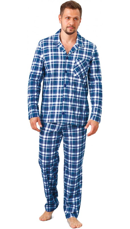M-Max pánske pyžamo na gombíky s dlhým rukávom Evan1124