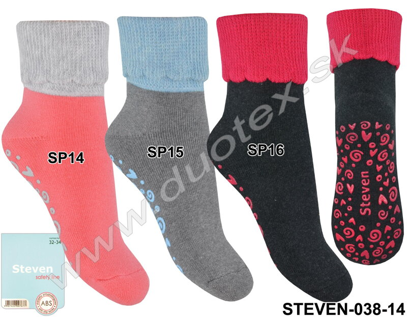 Steven detské protišmykové froté ponožky 038-14