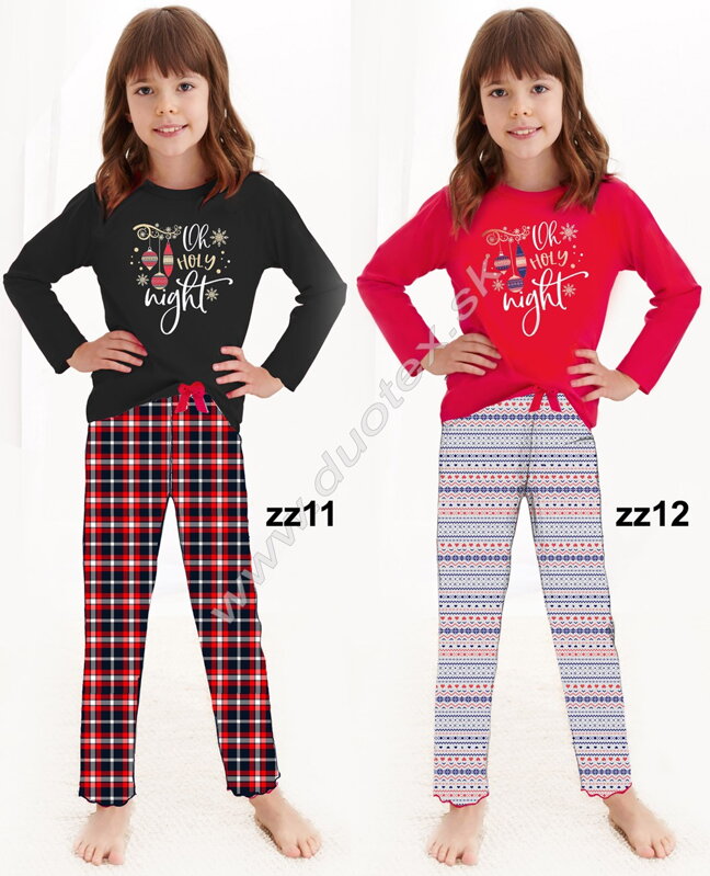 Taro dievčenské vianočné pyžamo s dlhým rukávom Santa2722