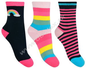 CNB dievčenské froté ponožky so vzorom 54862-3