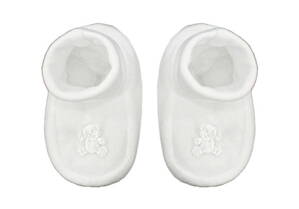 Richelieu kojenecké zamatové papučky V1038 Z biele