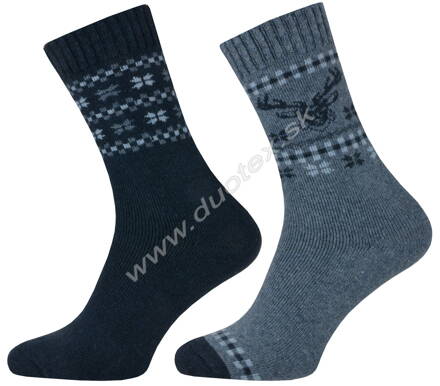 CNB pánske teplé ponožky so vzorom 21456-2