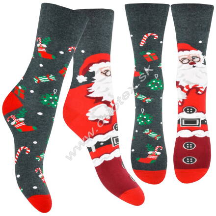 More pánske vianočné ponožky V079A-049 sivé