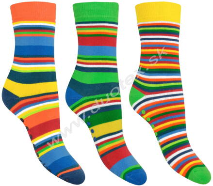 SOCKS4FUN teplé ponožky so vzorom, s ABS na chodidle W-3134-pruhy-5