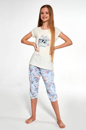 Cornette dievčenské pyžamo s krátkym rukávom a 3/4 nohavicami 571-Smile