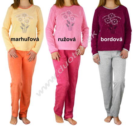 Duotex dámske froté pyžamo s dlhým rukávom FrotonaVZ