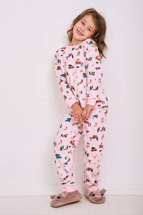 Taro dievčenské vianočné pyžamo s dlhým rukávom Laura2833