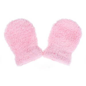 New Baby detské zimné rukavičky so šnúrkou svetlo ružové