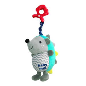 Baby Mix detská plyšová hračka s hracím strojčekom Ježko modro-sivý