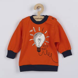New Baby detské tričko s dlhým rukávom Happy Bulbs oranžové