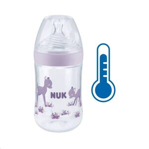 NUK dojčenská fľaša Nature Sense s kontrolou teploty 260 ml fialová
