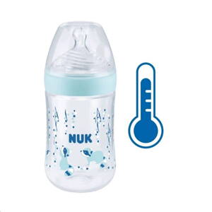 NUK dojčenská fľaša Nature Sense s kontrolou teploty 260 ml modrá