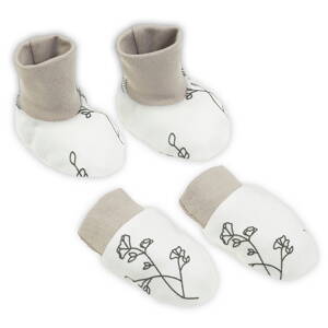 Nicol dojčenský bavlnený set-capačky a rukavičky Ella biele