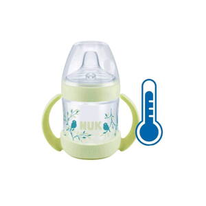 NUK dojčenská fľaša na učenie Nature Sense s kontrolou teploty 150 ml zelená