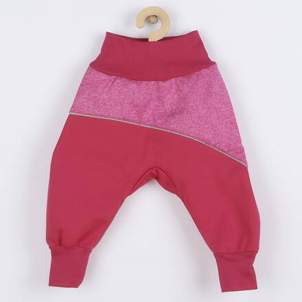New Baby detské softshellové nohavice ružové