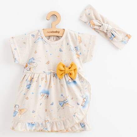 New Baby dojčenské bavlnené šaty s čelenkou Víla