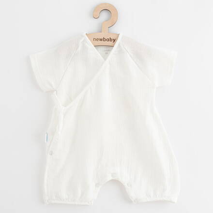 New Baby letný dojčenský mušelínový overal Soft Dress béžový