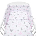 New Baby 3-dielne posteľné obliečky 100/135 cm biele motýle