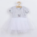 New Baby dievčenské šaty s krátkym rukávom Wonderful sivé
