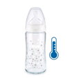NUK sklenená dojčenská fľaša First Choice s kontrolou teploty 240 ml biela