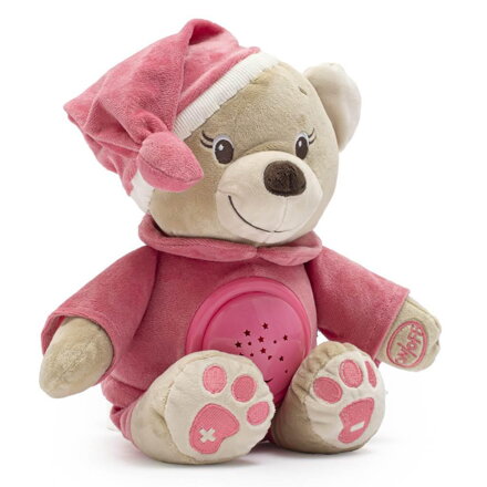 Baby Mix plyšový zaspávačik medvedík s projektorom ružový