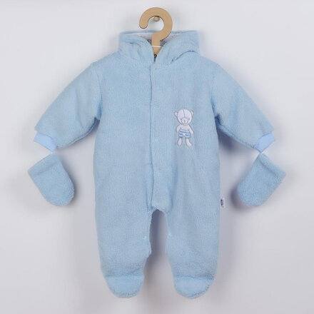 New Baby kojenecký zimný overal - kombinéza Nice Bear modrá