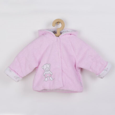 New Baby zimný kabátik Nice Bear ružový