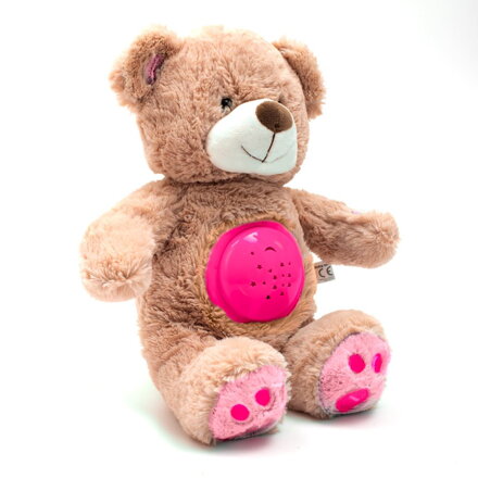 Baby Mix plyšový zaspávačik medvedík s projektorom ružový