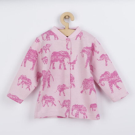 Baby Service dojčenský kabátik Slony ružový