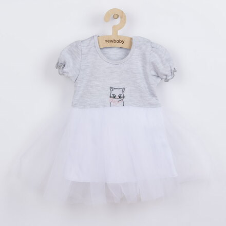New Baby dievčenské šaty s krátkym rukávom Wonderful sivé