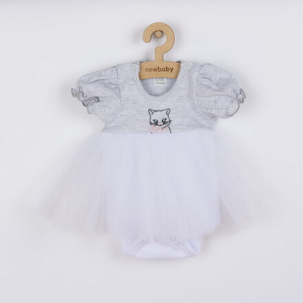 New Baby body s tylovou sukňou Wonderful sivé