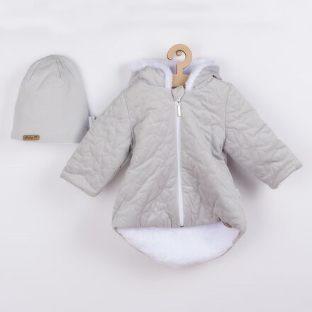 Nicol zimný dojčenský kabátik s čiapočkou Kids Winter sivý