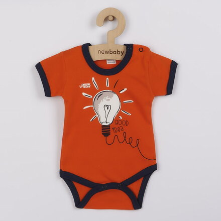 New Baby body s krátkym rukávom Happy Bulbs oranžové