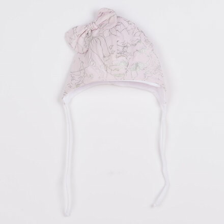 New Baby dojčenská bavlnená čiapka s mašličkou NUNU ružová