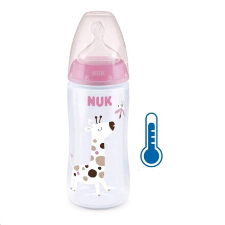 NUK dojčenská fľaša FC + Temperature Control 300 ml BOX-Flow Control cumlík pink