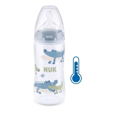 NUK dojčenská fľaša FC + Temperature Control 300 ml BOX-Flow Control cumlík blue