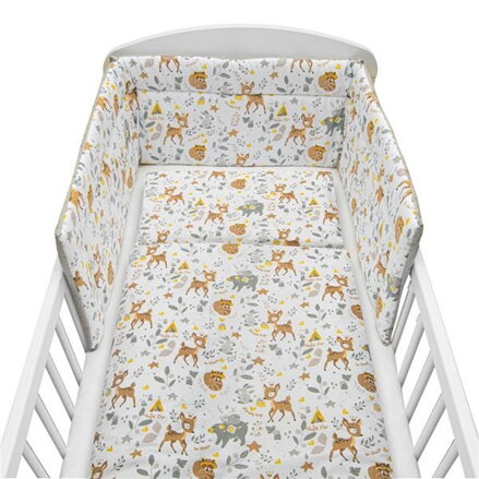 New Baby 3-dielne posteľné obliečky  90/120 cm Srnček sivé