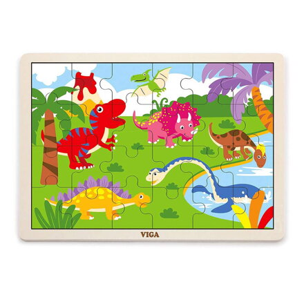 Viga detské drevené puzzle Dino