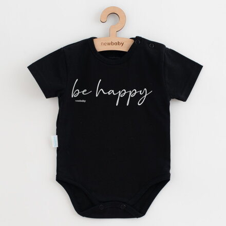 New Baby dojčenské bavlnené body s krátkym rukávom Be Happy