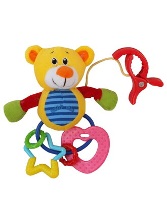 Baby Mix plyšová hračka s hrkálkou medveď