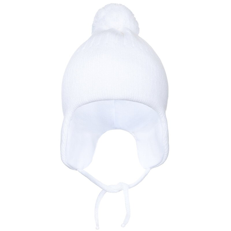 New Baby zimná detská čiapka biela