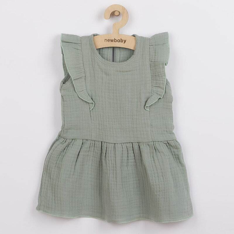 New Baby dievčenské šaty Summer Nature Collection mätové