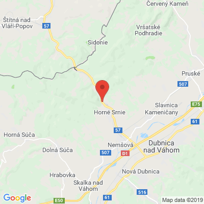 Google map: Čerňavská 186/52, 91442 Horné Srnie